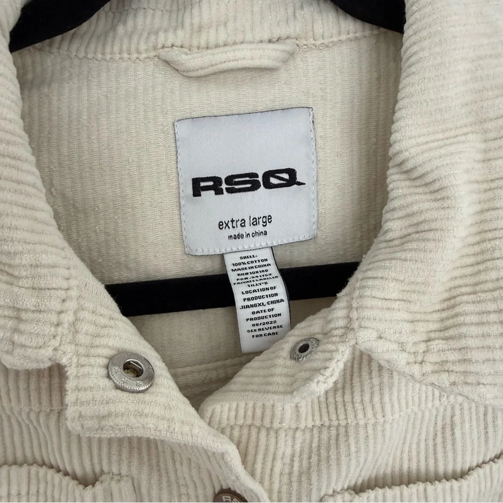RSQ Corduroy Jacket Raw Hem Cream  Size Kids Extra Large